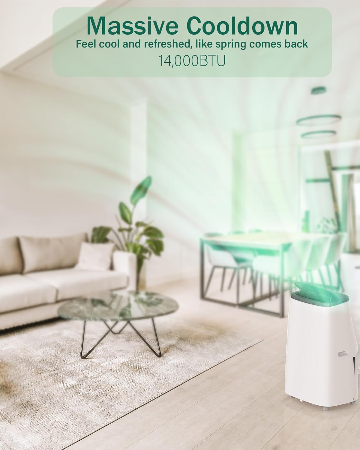 GAOMON 14,000 BTU Air Conditioner Portable with Remote Control, Portable AC Units for Rooms Up to 700 Square Feet, White.