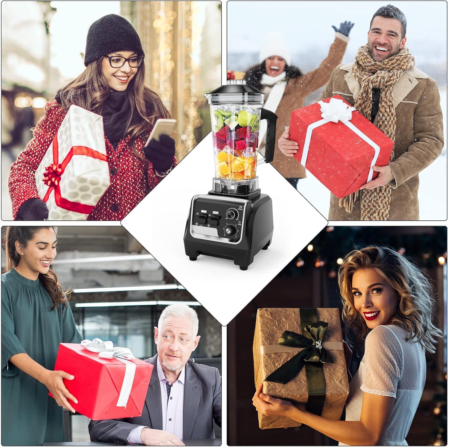 Professional Blenders for Kitchen, 2L Large Capacity Smoothie Blender, 2200W High Power Home and Commercial Countertop Blender, 68oz BPA Free Blender for Shakes and Smoothies with Timer, Crushing Ice