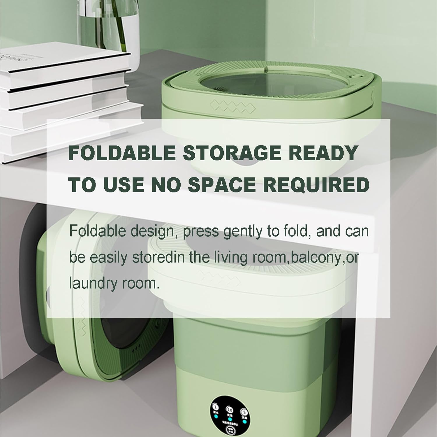 Portable Washing Machine, 6.5L Large Capacity Foldable Mini Washing Machine with 3 Modes Deep Cleaning with Soft Spin Function for Socks, Baby Clothes, Towels (Color : Pink)