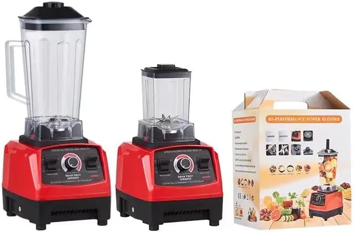 Professional Countertop 4500W Heavy-Duty Commercial Blender with Copper Motor, 2L BPA-Free Jar, Variable Speed & Pulse, Ice Crusher Smoothie Maker for Shakes, Frozen Drinks, Hot Soup – Red/Black