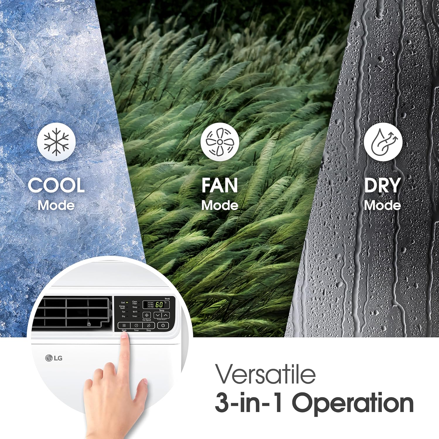 LG 23,500 BTU Dual Inverter Smart Window Air Conditioner, 230V, Air Conditioner Cools Rooms up to 1,440 Sq. Ft., Ultra Quiet Operation, with LG ThinQ, Amazon Alexa & Hey Google, White