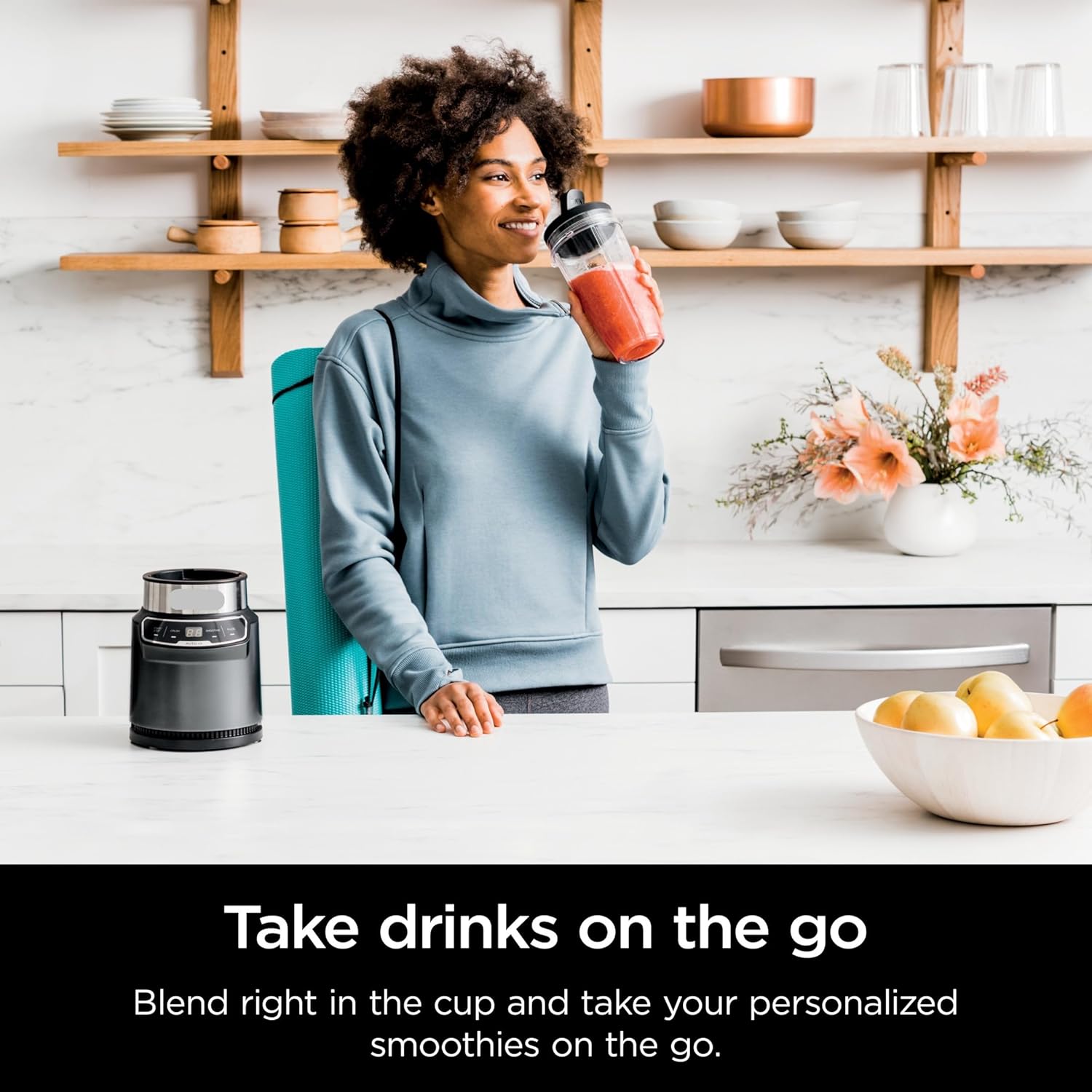 Ninja Nutri-Blender Pro with Auto IQ, 1000 Watts, Personal Blender for Frozen Drinks, Smoothies, Sauces & More, with 18 oz. and 24-oz. To Go Cups (BN4000)