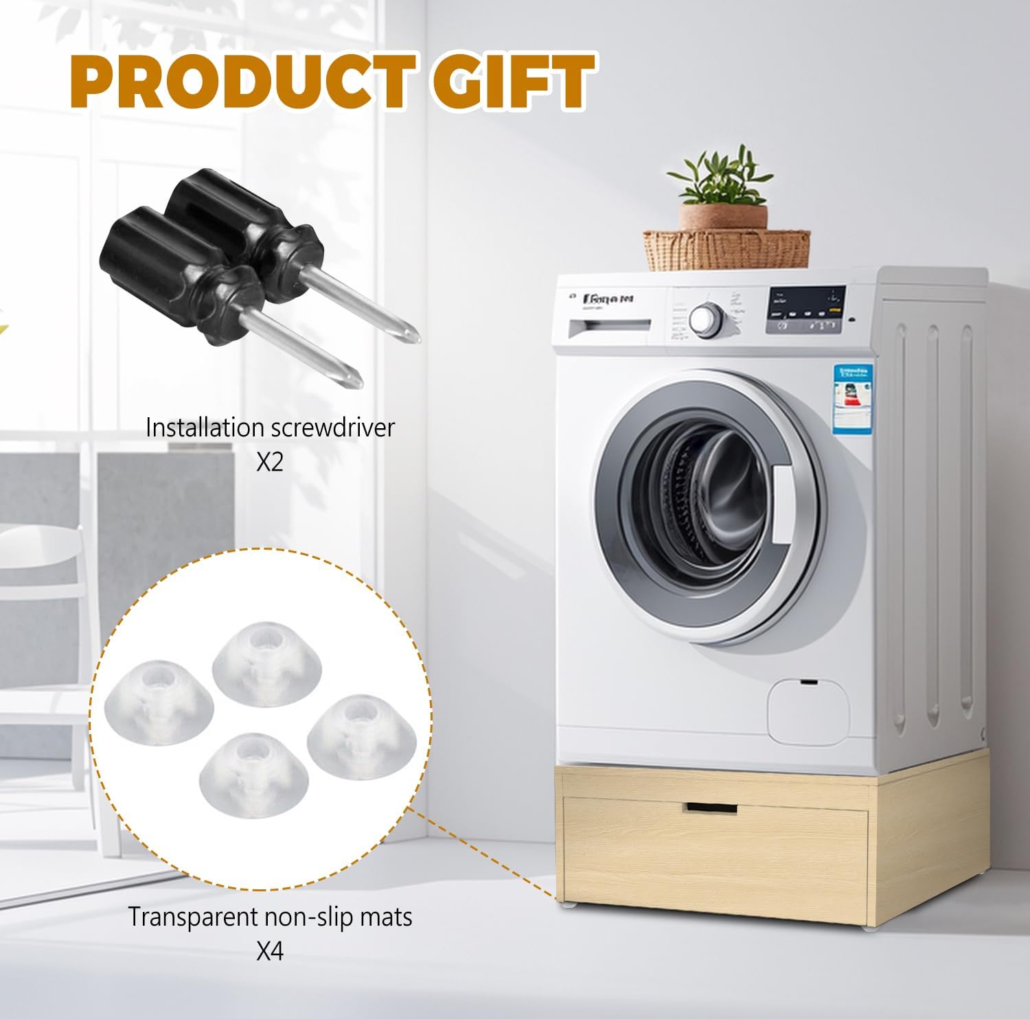 Laundry Pedestal with Storage Drawer, Heavy Duty Washer Dryer Pedestal 28