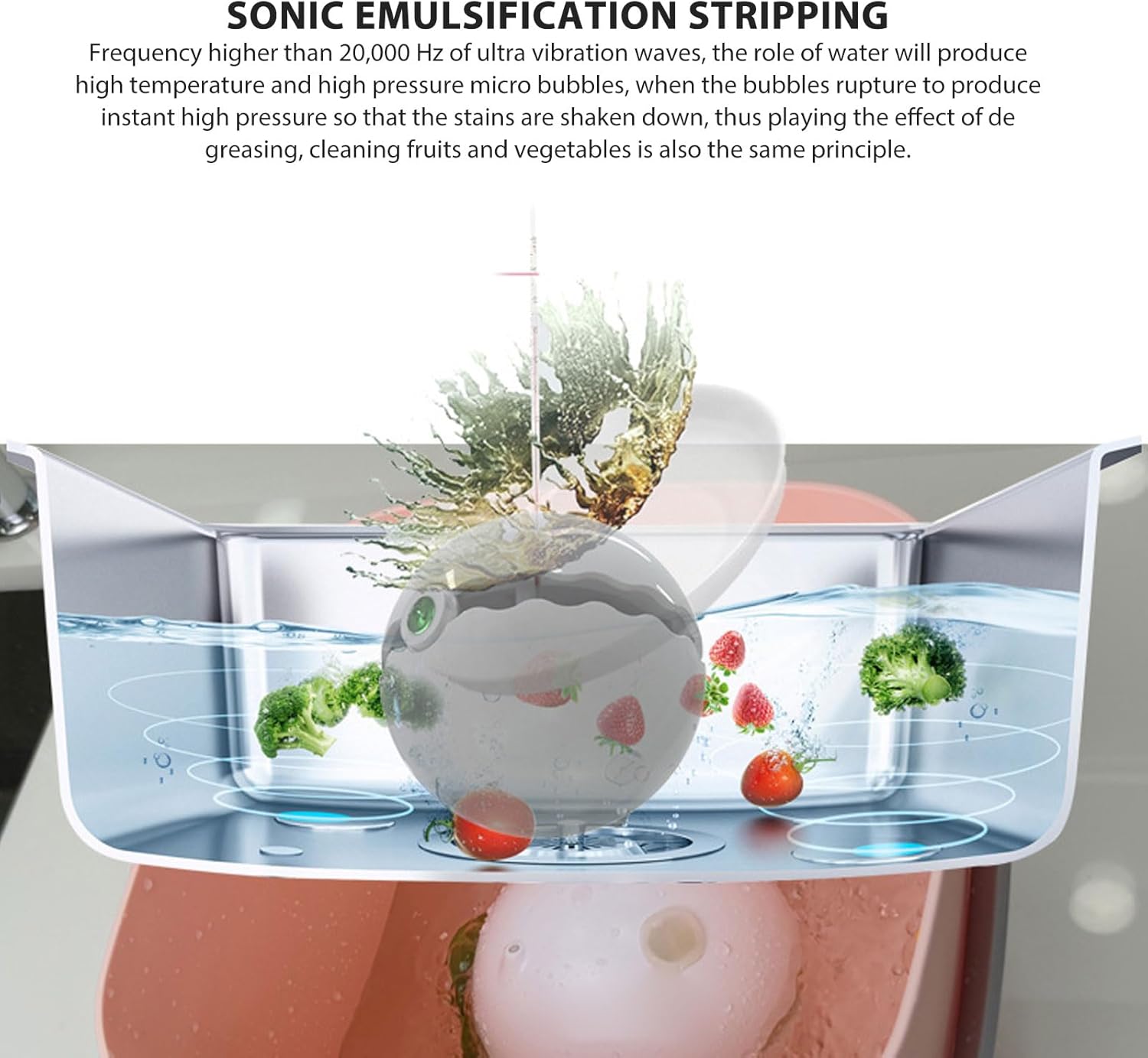 Compact Dishwasher, Mini Ultrasonic Turbine Washing Machine, Portable Washer with with Suction Cups for Home Travel College Room RV Apartment Use (Green)