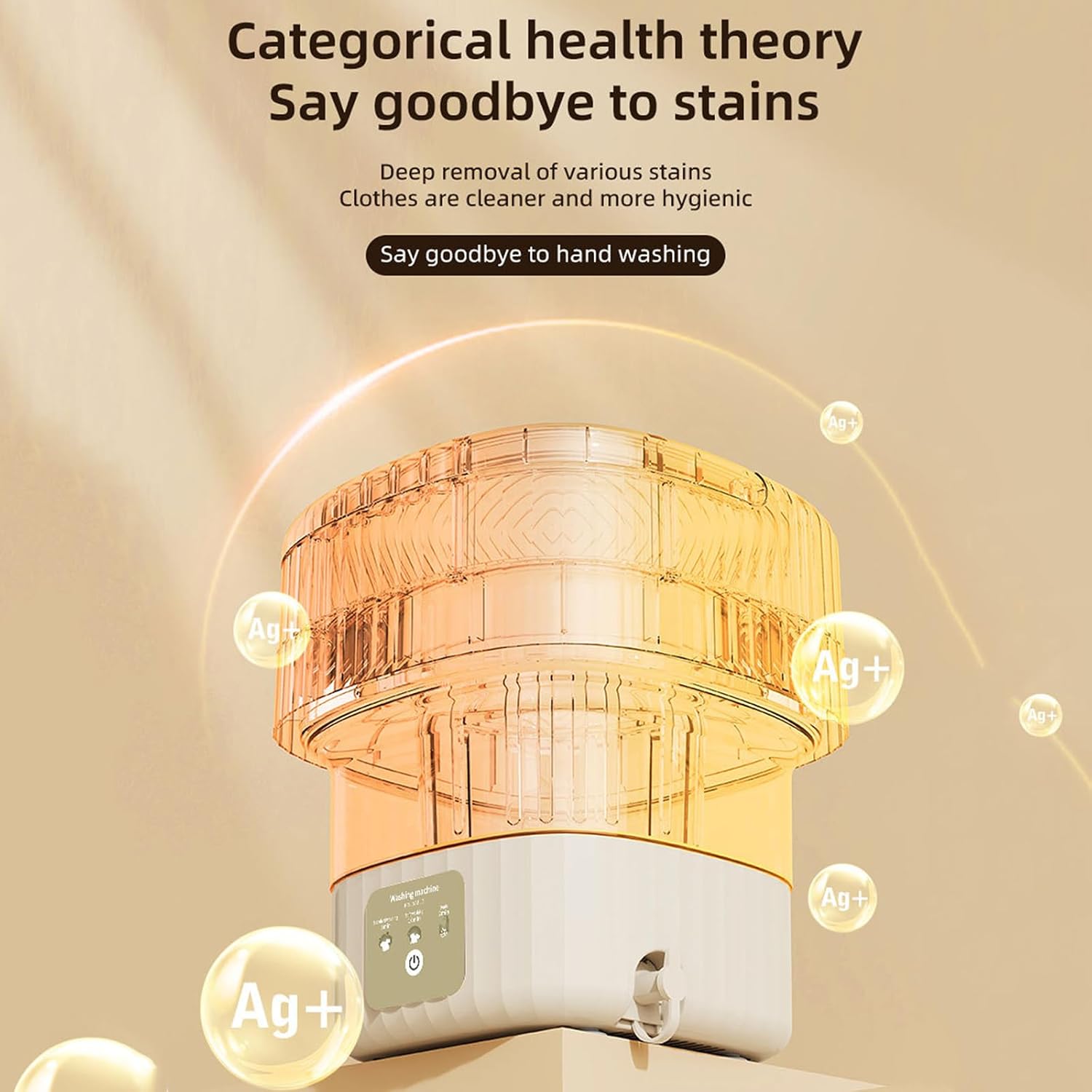 Portable Washing Machine, Mini Washer with 3 Modes And Spin Basket, 9L Large Capacity Laundry Washer Deep Cleaning for Underwear,Baby Clothes, Foldable Washing Machine for Apartments,Camping,Travel