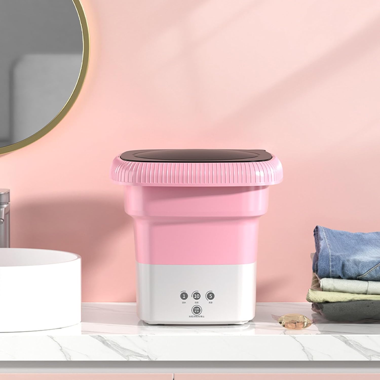 Small Folding Washing Machine Easy To Carry Clothes Washer Space Saving Washer For Camping Or Apartment Living Washing Machine