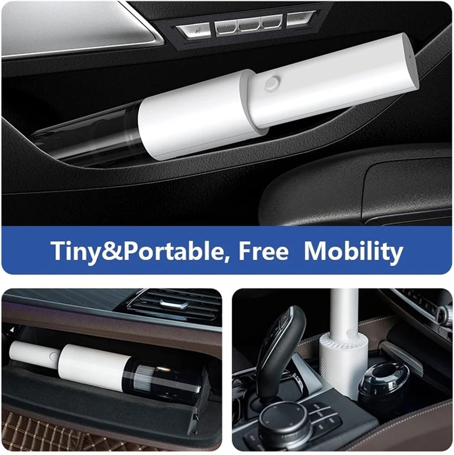 Hard Floor Vacuum Wireless Vacuum Cleaner Portable Handheld Car Household Dual-use Vacuum Cleaner Strong Suction Mini Cleaner (Color : Black)