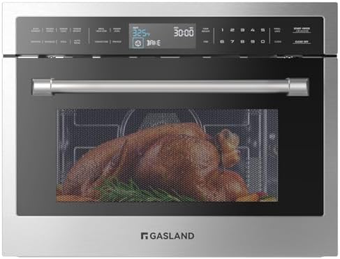 Gasland 24 Inch Built in microwave oven, Microwave and Convection Oven Combination, 1000W, 11 Levels, Sensor Cook, Touch Control, LCD Display, 1.6 Cu. Ft Wall Microwave Oven Combos, Stainless Steel