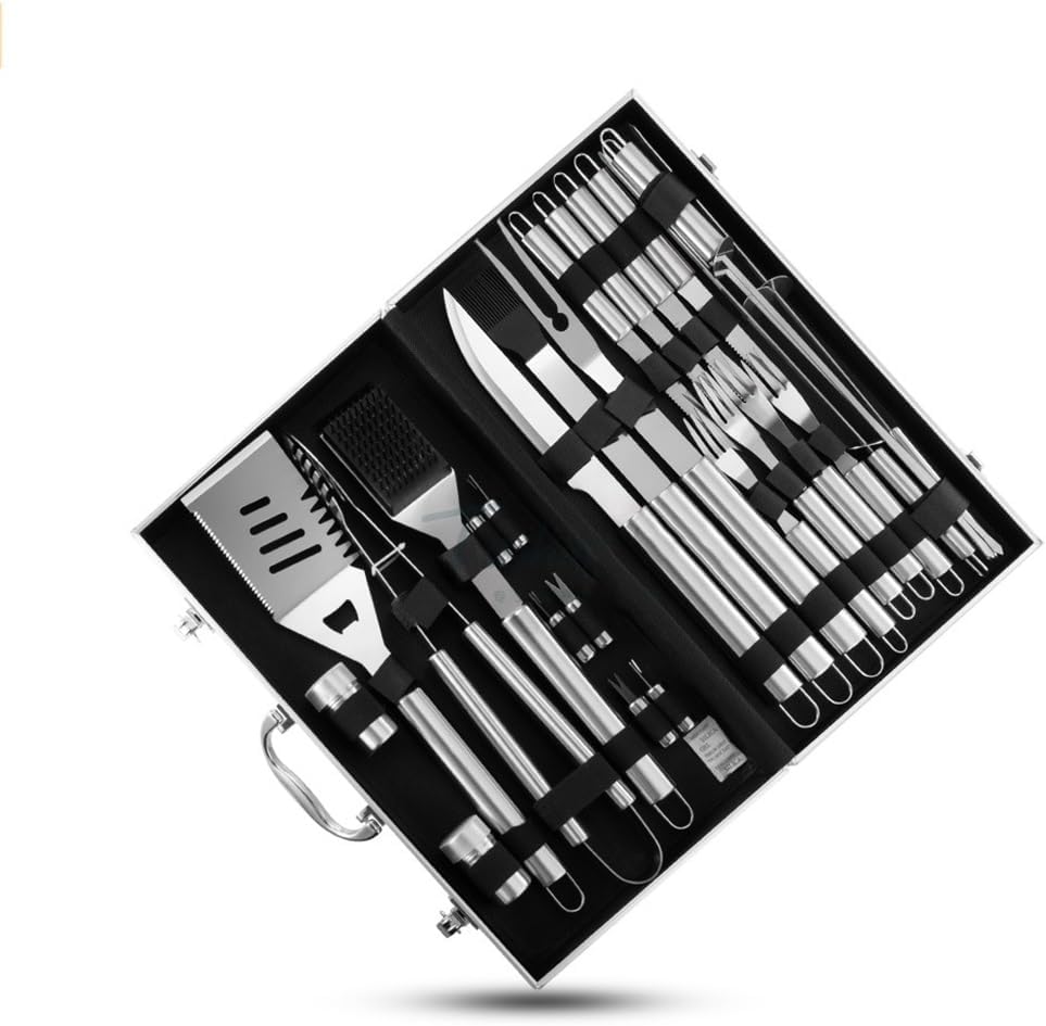 27 Pieces of Barbecue Tools Set Outdoor Barbecue Tools Set Aluminum Box Packaging