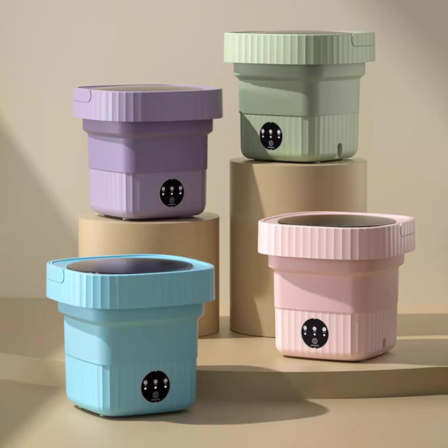 Portable Washing Machine, 2 In 1 Small Washing Machine, Foldable Collapsible Mini Washer and Spin Drying, Cleaning for Underwear, Baby Clothes, Sock, Small Delicates(Green,20L)