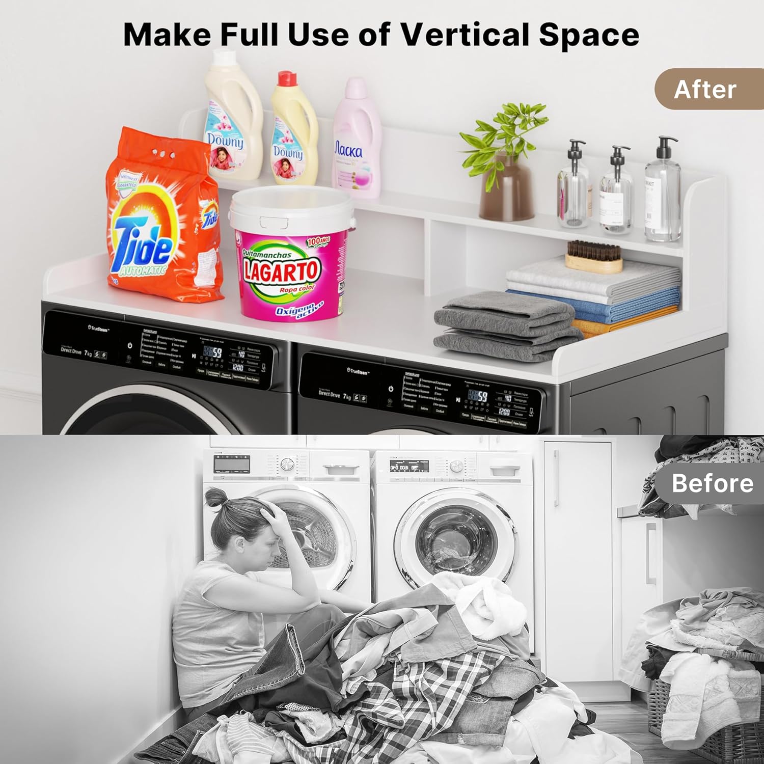 Washer Dryer Countertop with Non-Slip Pads, 2.75