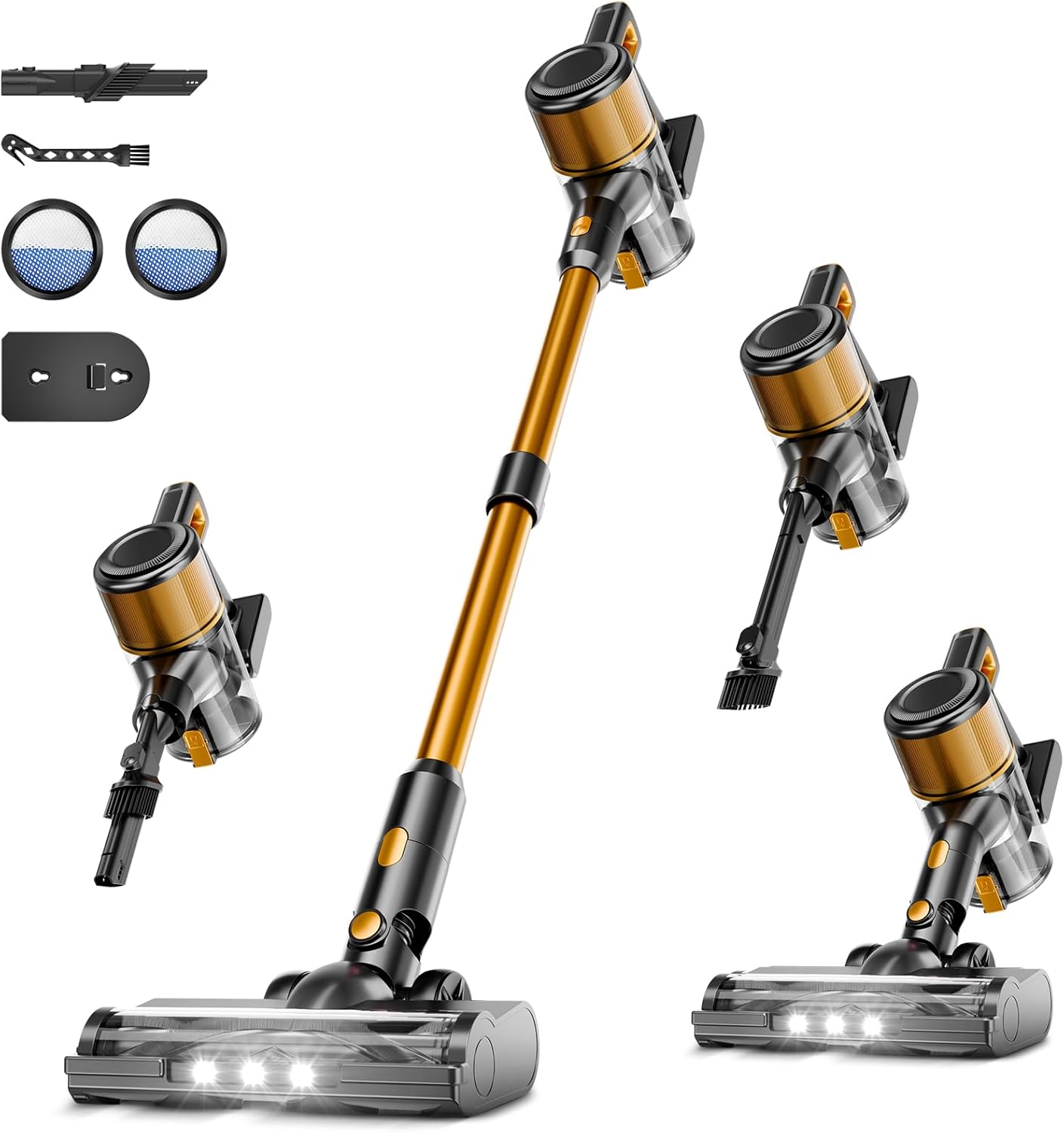 Cordless Vacuum Cleaner, Powerful Stick Vacuum with 55min Runtime, Anti-Tangle Vacuum Cleaners for Home, 1.5L Dust Cup, Rechargeable Lightweight Vacuum for Hardwood Floor Carpet Pet Hair,N509