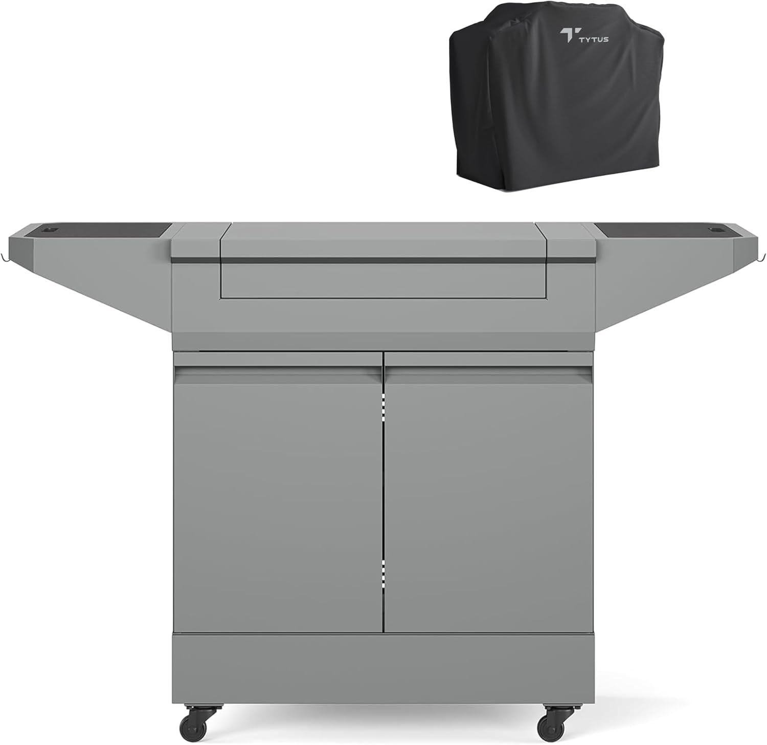 TYTUS Emberwood Outdoor Kitchen Island Grill Cart and Prep Station and Cover, 4.7 Cu. Ft. Storage, Removable Cutting Boards & Quick Assembly – Rolling Kitchen Island for BBQ Grills & Outdoor Cooking