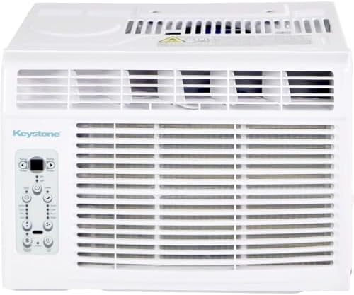 Keystone 5,000 BTU Window Air Conditioner and Dehumidifier, Window AC Units for Apartment, Living Room, Bathroom, and Small Rooms up to 150 Sq. Ft., Quiet Window Air Conditioners with Remote Control