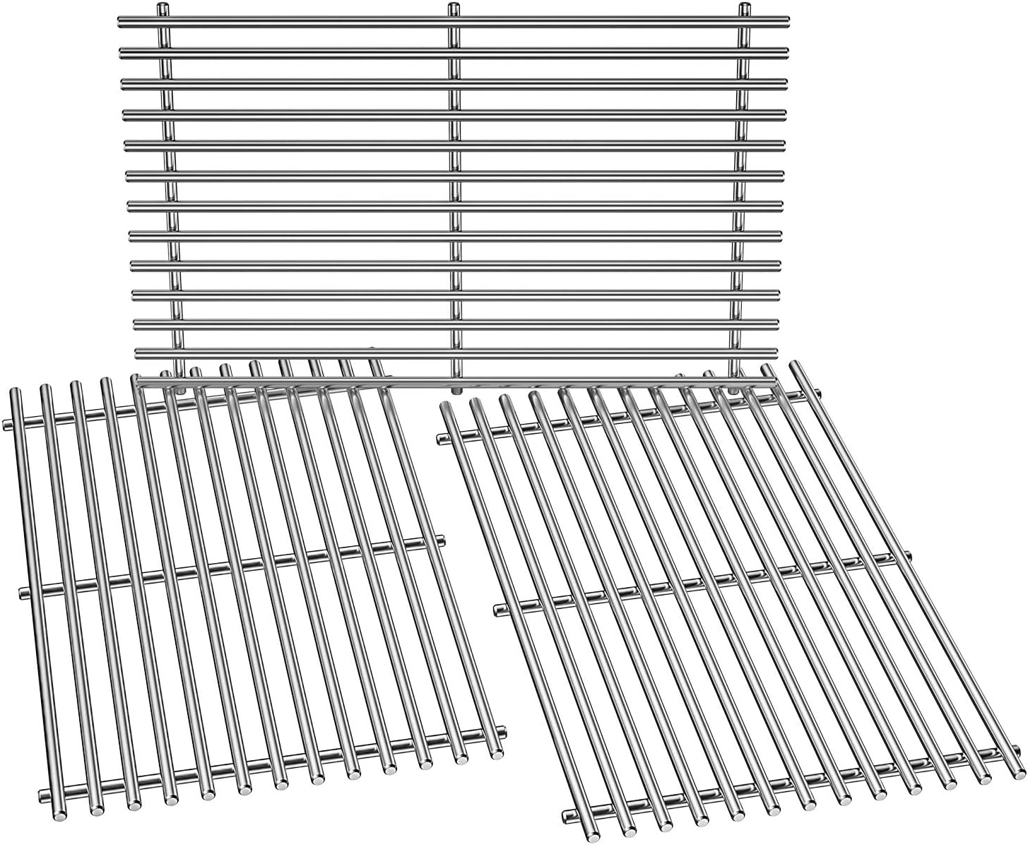 Stanbroil SUS 304 Solid Stainless Steel Cooking Grates for Weber Summit 600 Series Summit E-620 S-620 Gas Grills Without Smoker Box, Heavy Duty Grill Grid for Weber 67551 - Set of 3