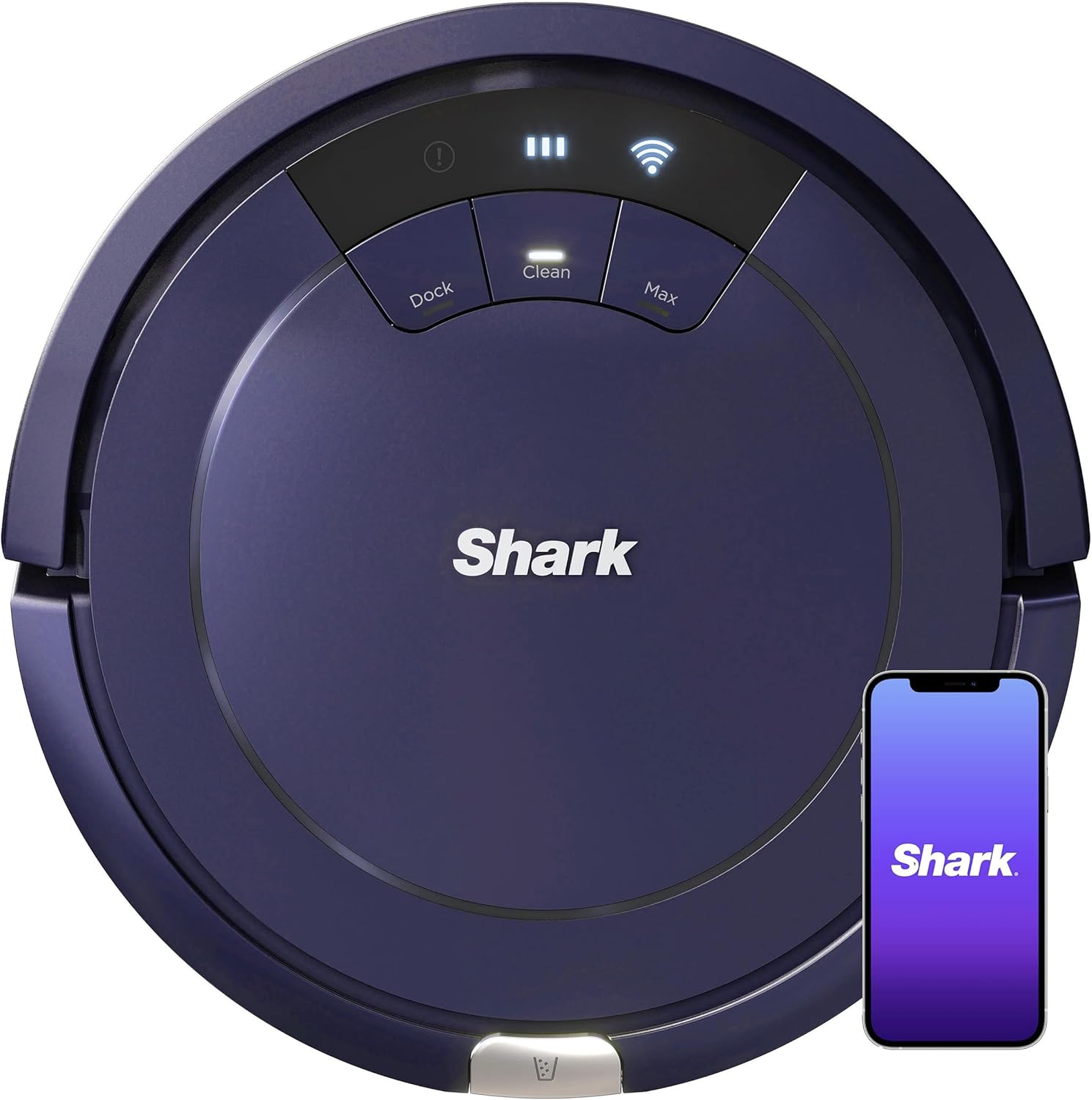 SHARK RV765 ION Robotic Vacuum, Wi-Fi Connected, 120min Runtime, Compatible with Alexa, Multi-Surface Cleaning, Deep Royal Blue (Renewed)