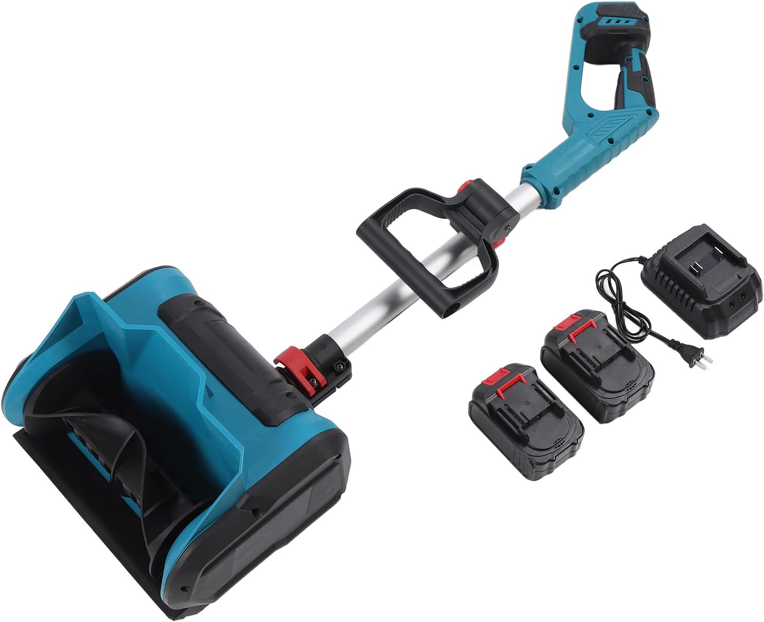 Cordless Electric Snow Shovel, 21V Carbon Steel Cordless Snow Blower Shovel with Batteries and Charger for Patio Driveway