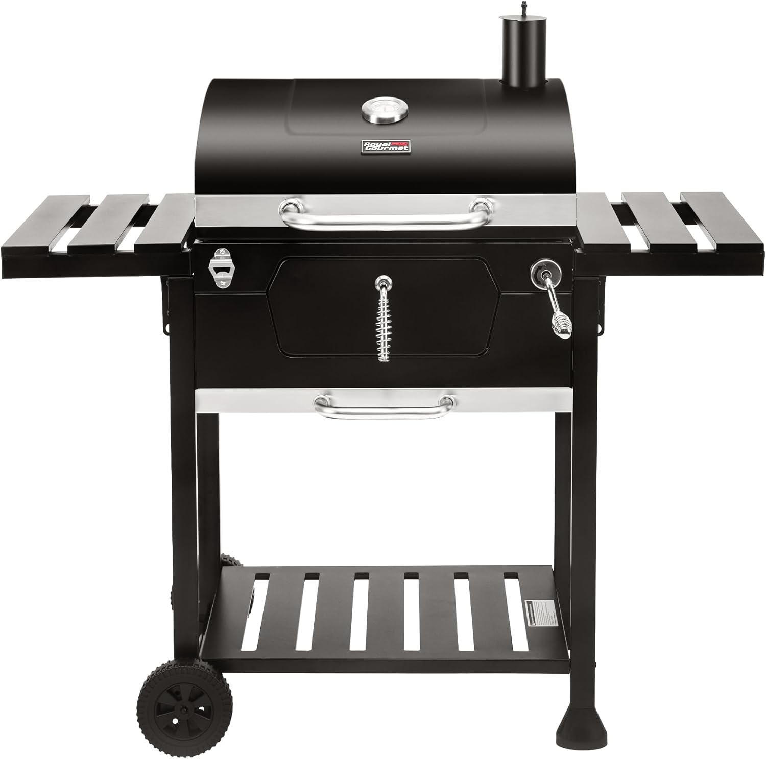 Royal Gourmet CD1824EN 24-Inch Movable Charcoal Grill with Foldable Side Tables, Outdoor Barbecue Grill with 490 Sq. In. Cooking Area for Outdoor Picnic and Camping Grilling, Black