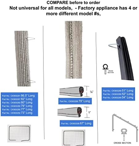 GLOB PRO SOLUTIONS 4449372 4455382 W10074200 W10160890 Oven Door Gasket 77