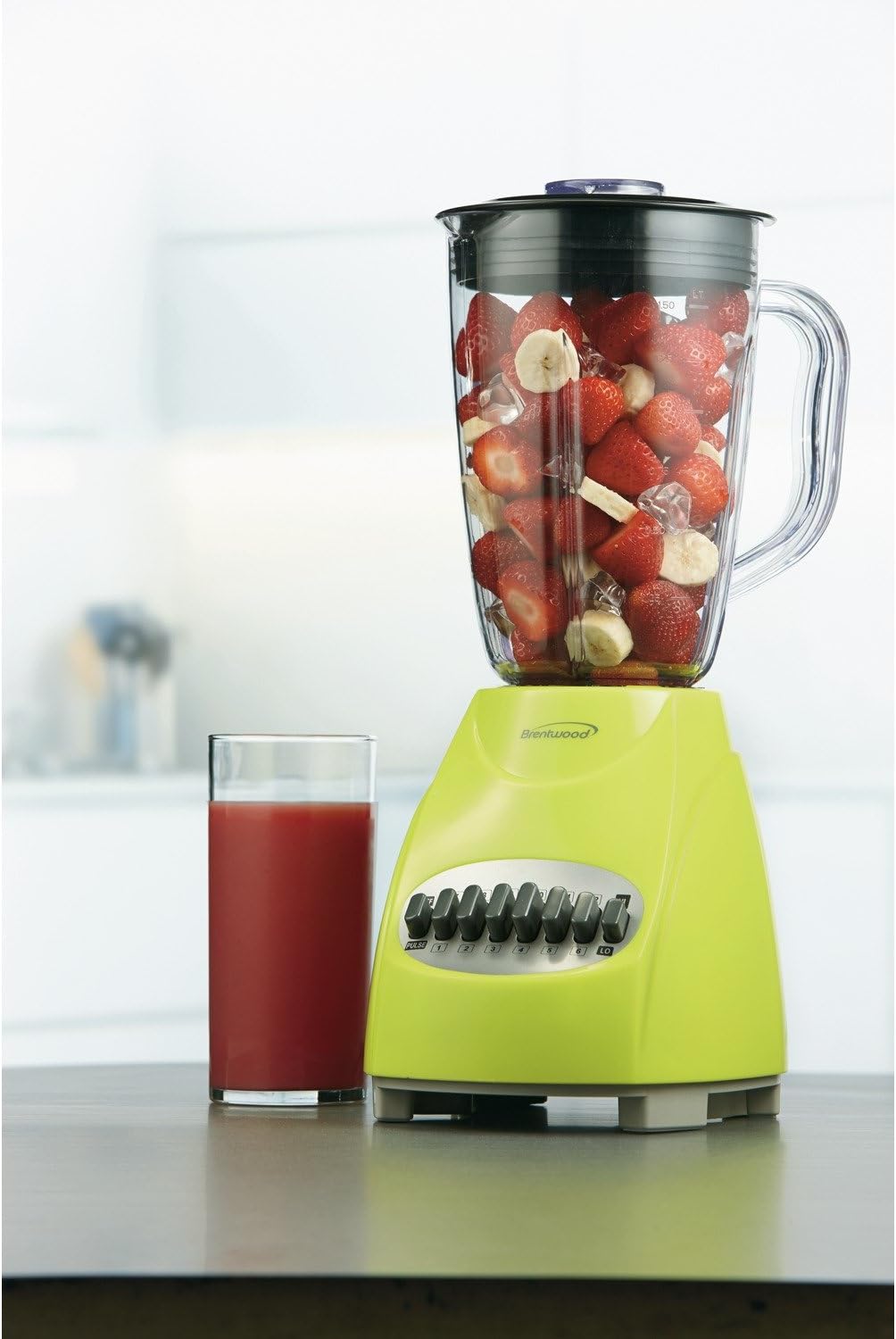 Brentwood JB-220G 12-Speed + Pulse Blender, Lime Green