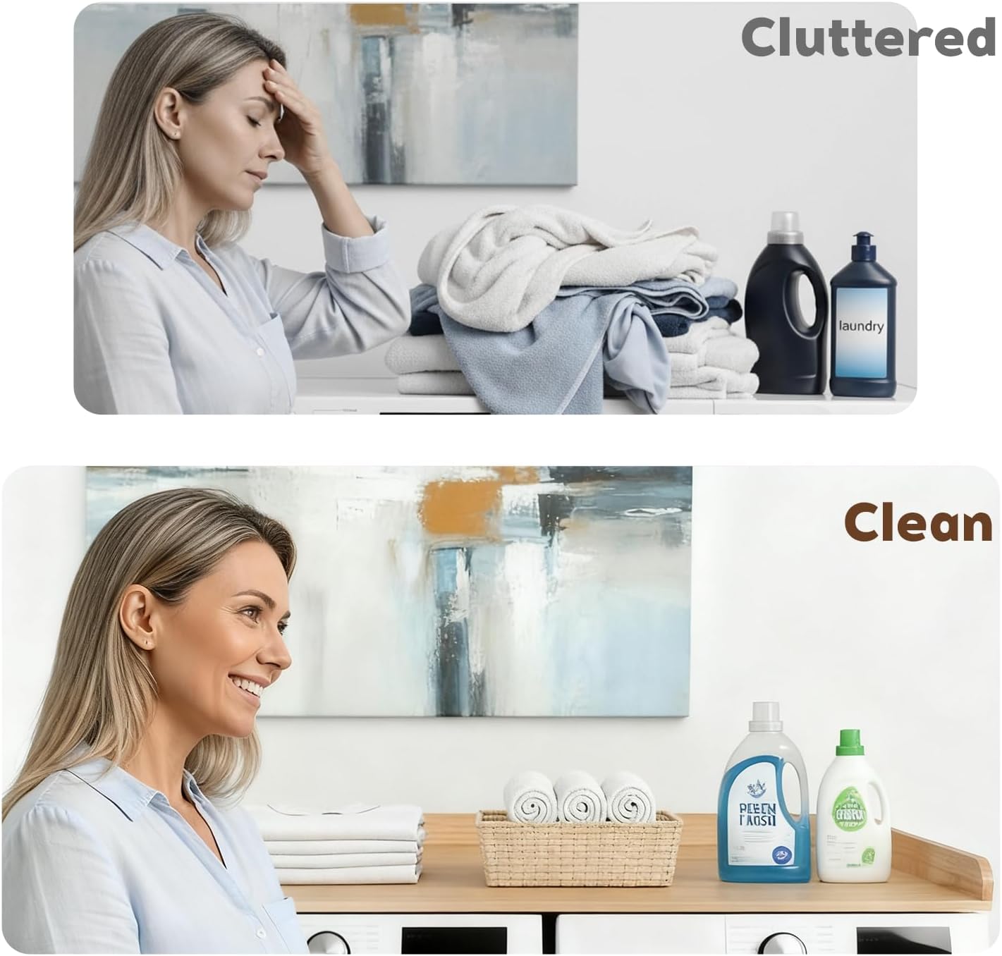 Laundry Room Washer and Dryer Countertop for Organization, 27.5