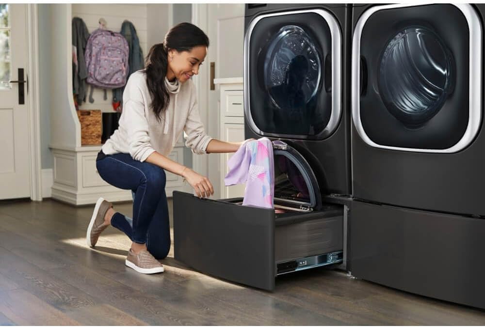 9.0 cu. ft. Vented Smart Stackable Electric Dryer in Black Steel with TurboSteam and Sensor Dry Technology