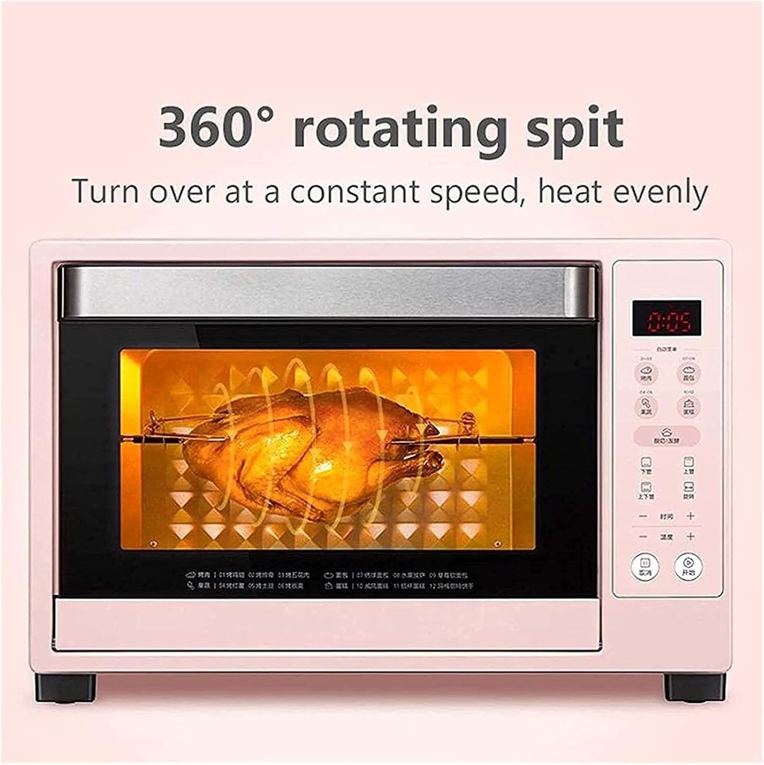 35L Air Fryer Convection Oven Rotisserie, Retro Countertop Small Mini Oven, Electric Oil less Cooker For Air Fry, Bake, Broil, Roast, Grill, Reheat, Warm, Rotate