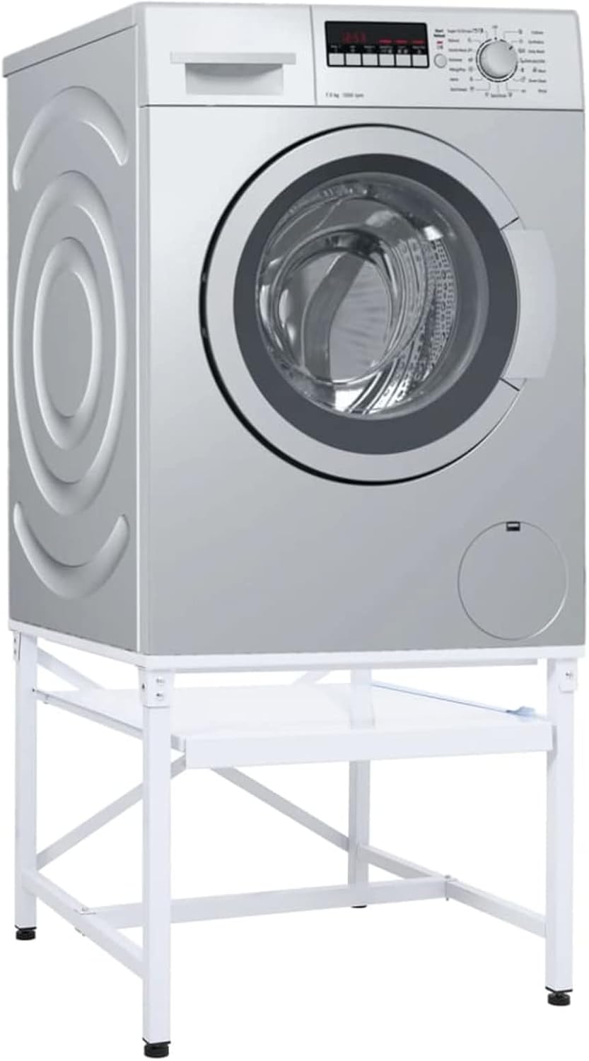 Tidyard Double Washing and Drying Machine Pedestal, Steel Washer Dryer Stand with Pull-Out Shelf, Universal Riser 27.2x27.2x21.3 Inches for Standard Laundry Appliances