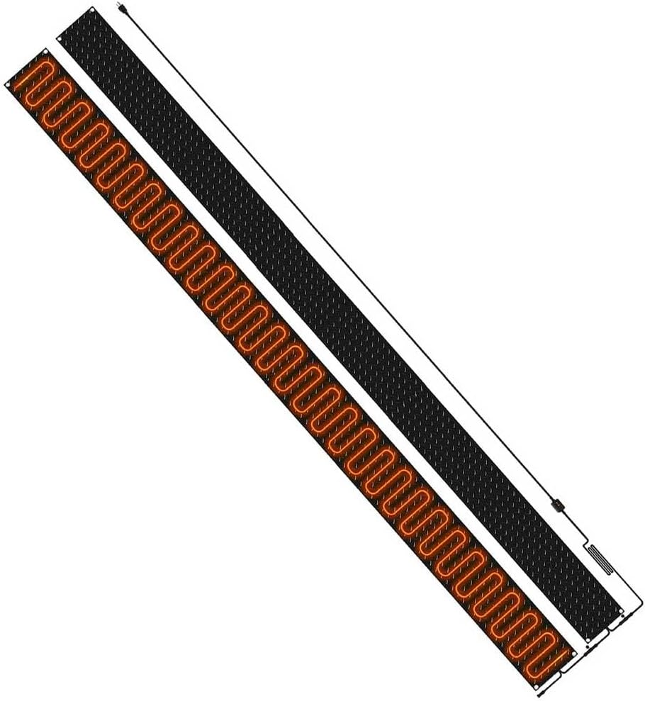 Snow Melting Mat, Heated Outdoor Mat for Winter Snow Removal with 2 in/h Speed, Non-Slip Rubber Snow and Ice Heated Pad for Walkway, Doorway and Driveway,2Pcs/13In*20ft(33.02 * 609.6cm)