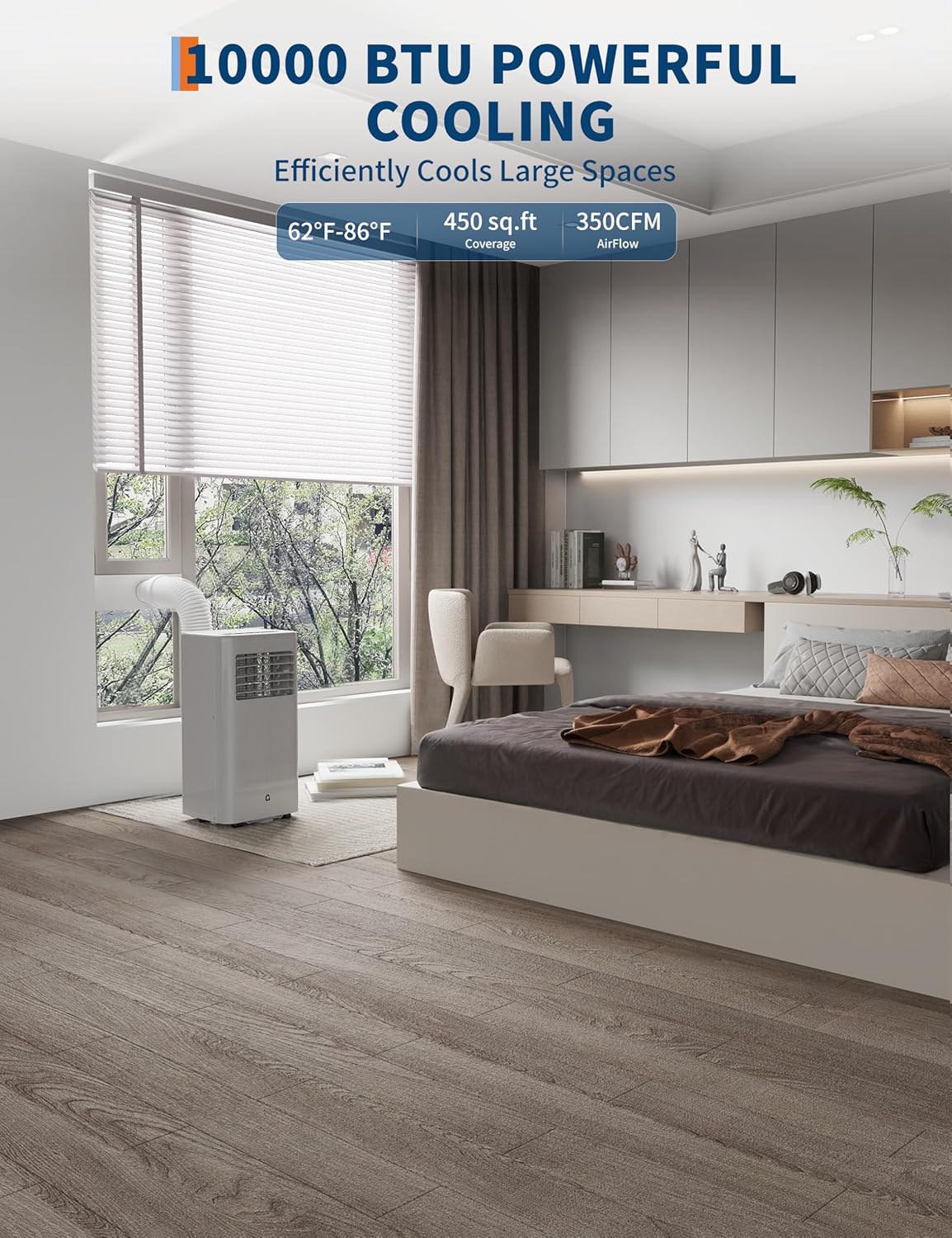 Portable Air Conditioner 8000 BTU, Portable AC with Fan, Dehumidifier & Sleep Mode, Portable Floor AC Units for Room Cooling Up to 350sq.Ft