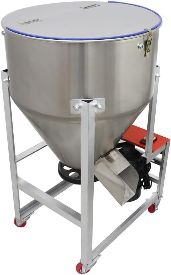 Dry Powder Mixer Blender Feed Mixing Machine 165lbs Dry&Wet Powder Mixer Particle Granule Blender Stainless Steel 110V 3KW