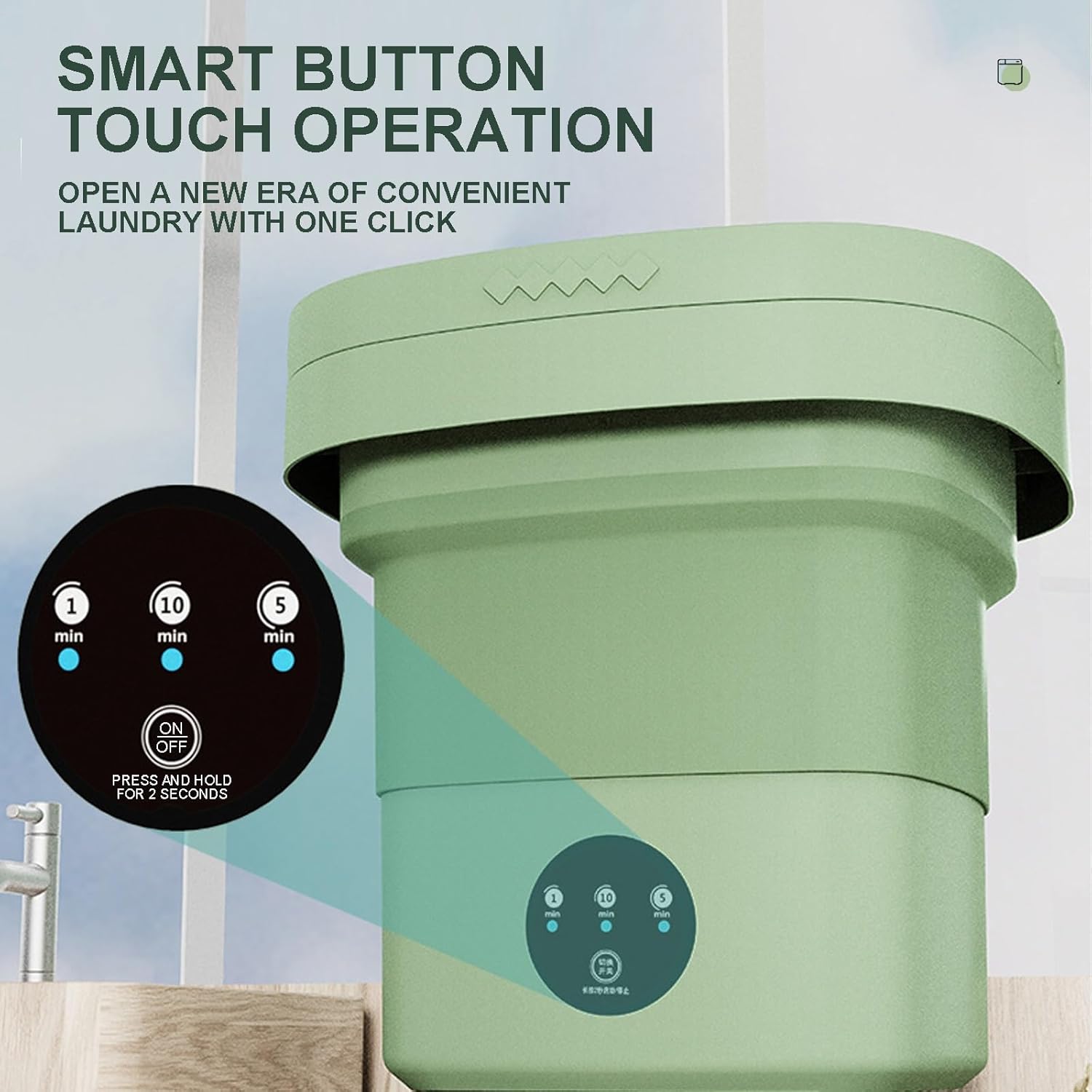 Foldable Portable Washing Machine, 6.5L Compact Mini Washing Washer Machine for Baby Clothes Underwear Laundry Apartment Dorms Rv Travel Camping (Color : Pink)