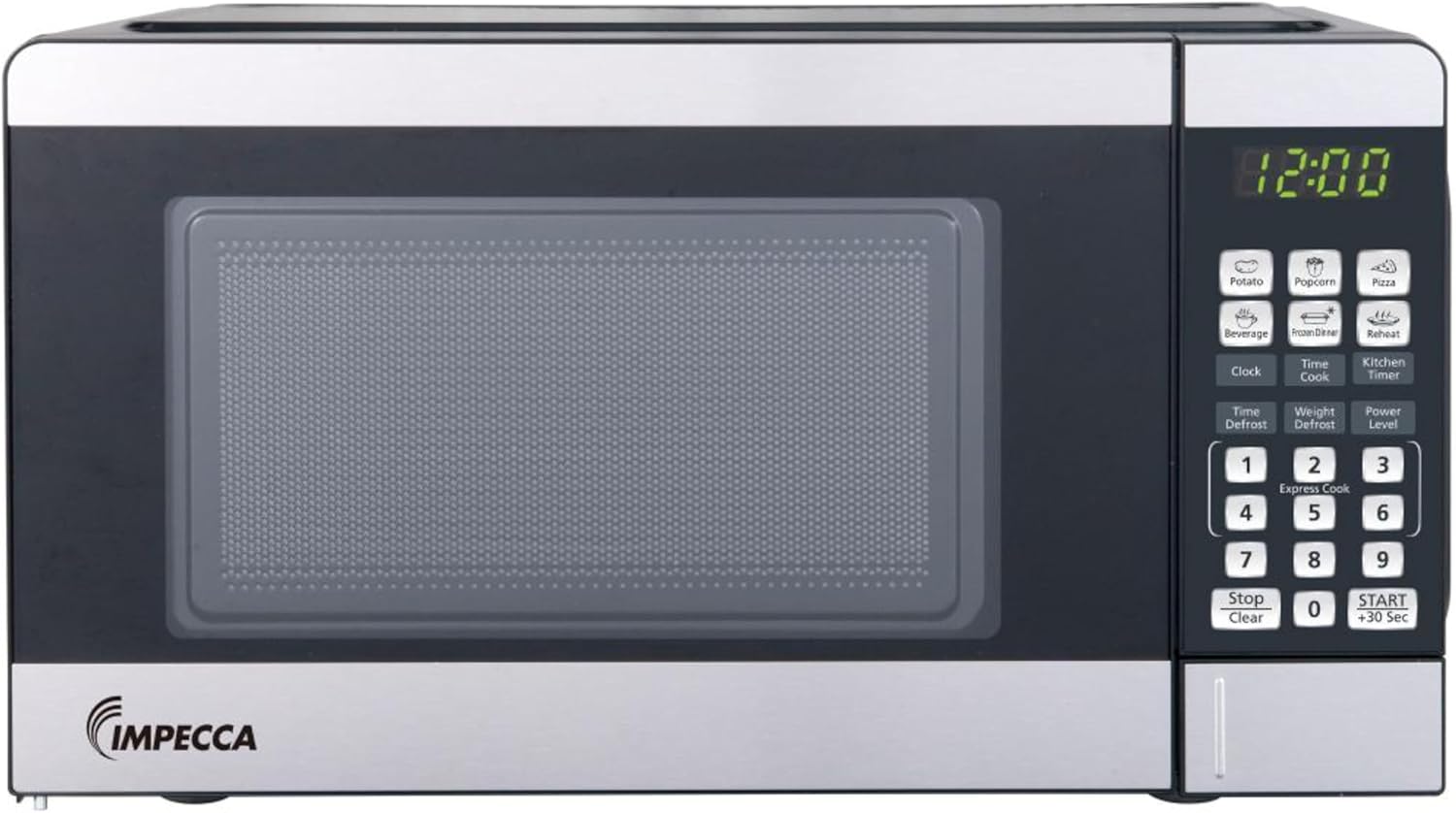 IMPECCA Countertop Microwave Oven 6 Auto Menus Defrost 0.7 Cu 700W Easy Clean