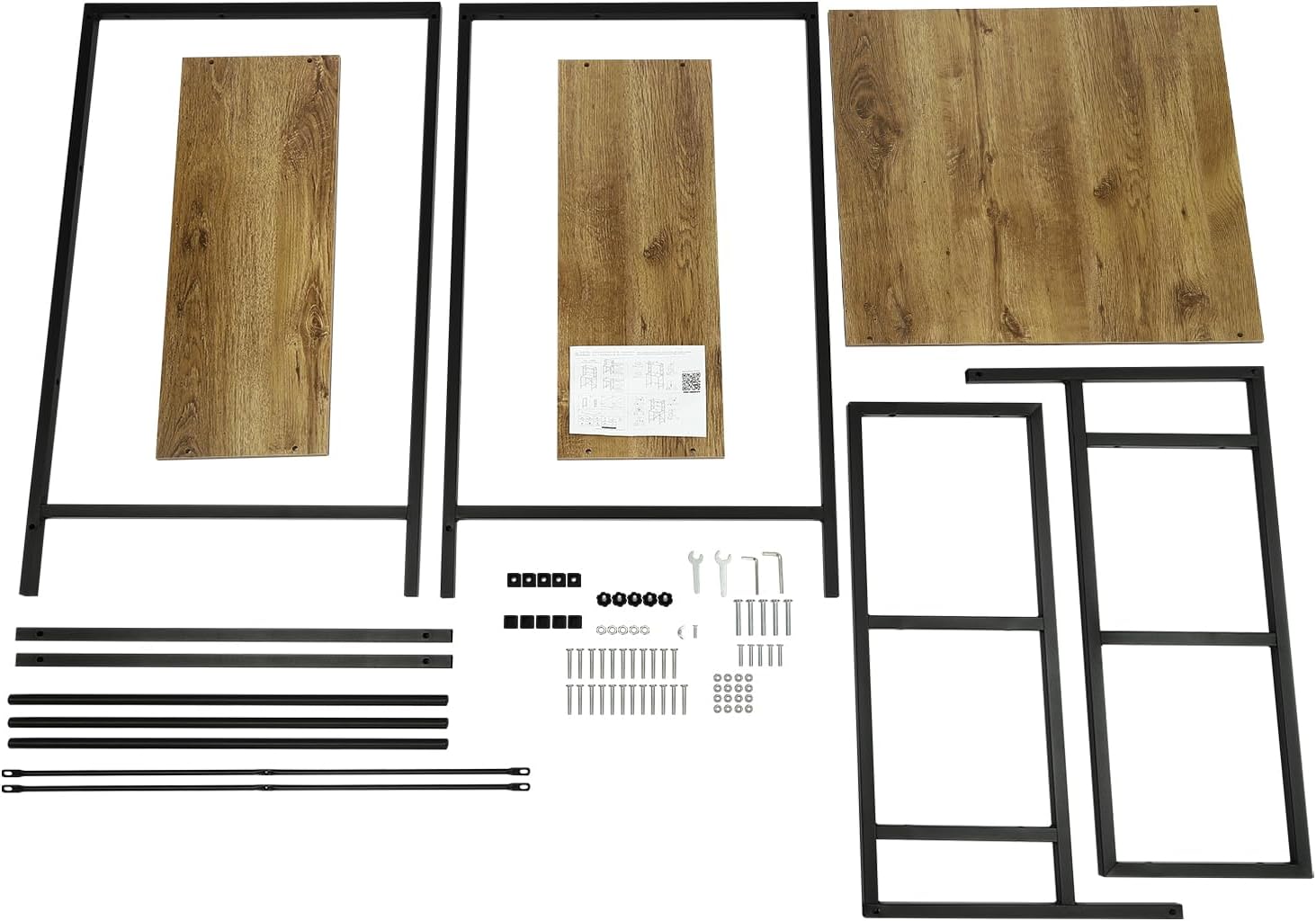 3-Tiers Washer Dryer Stacking Rack, Wooden Washer and Dryer Storage Shelf Bottom with a Large Compartment, Bathroom Shelf Washing Machine for Home Use Laundry Garages (Black+ Oak)