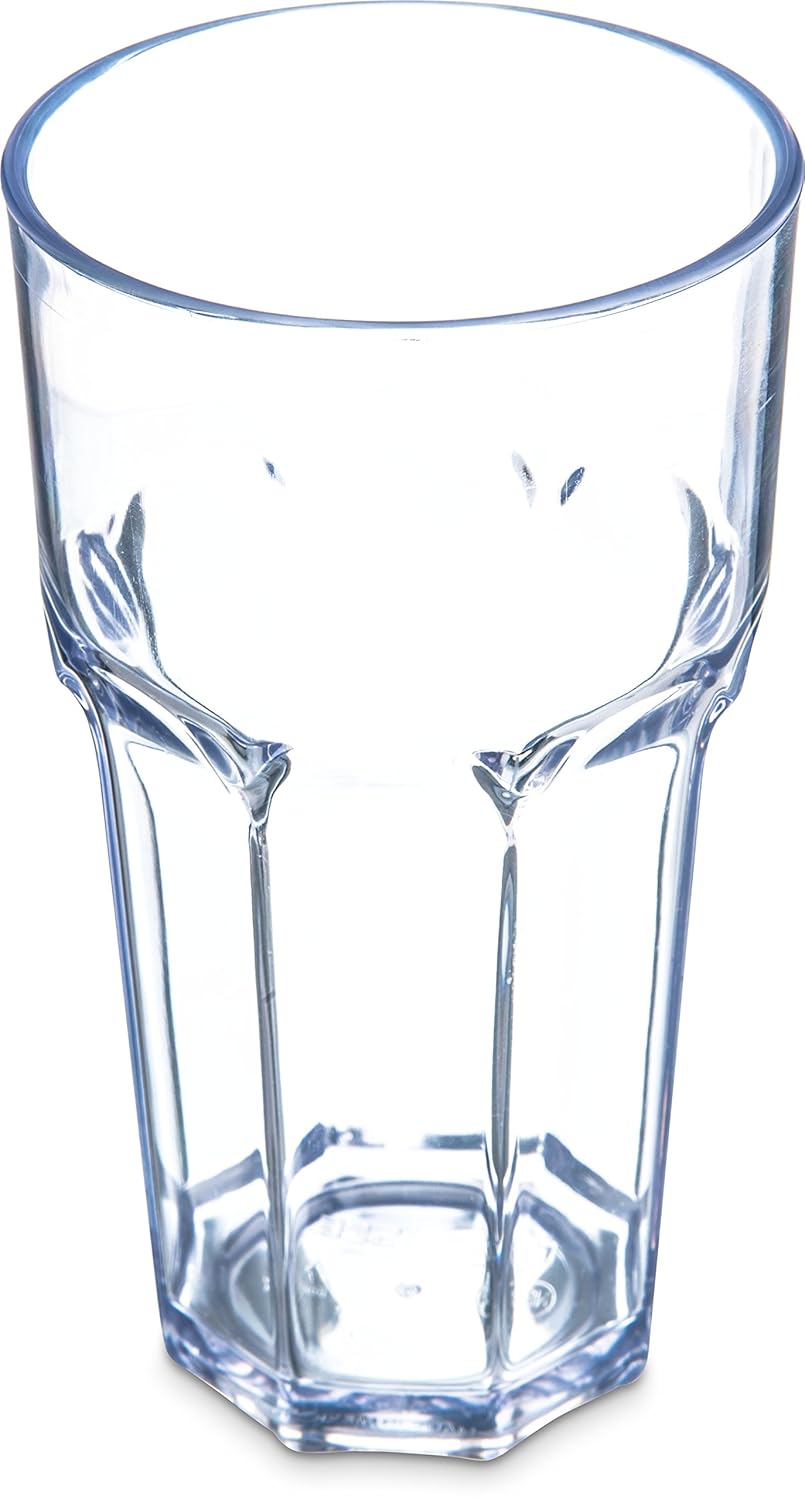 Carlisle FoodService Products Louis Tall Tumbler for Restaurants, Catering, Kitchens, Plastic, 22 Ounces, Clear, (Pack of 24)