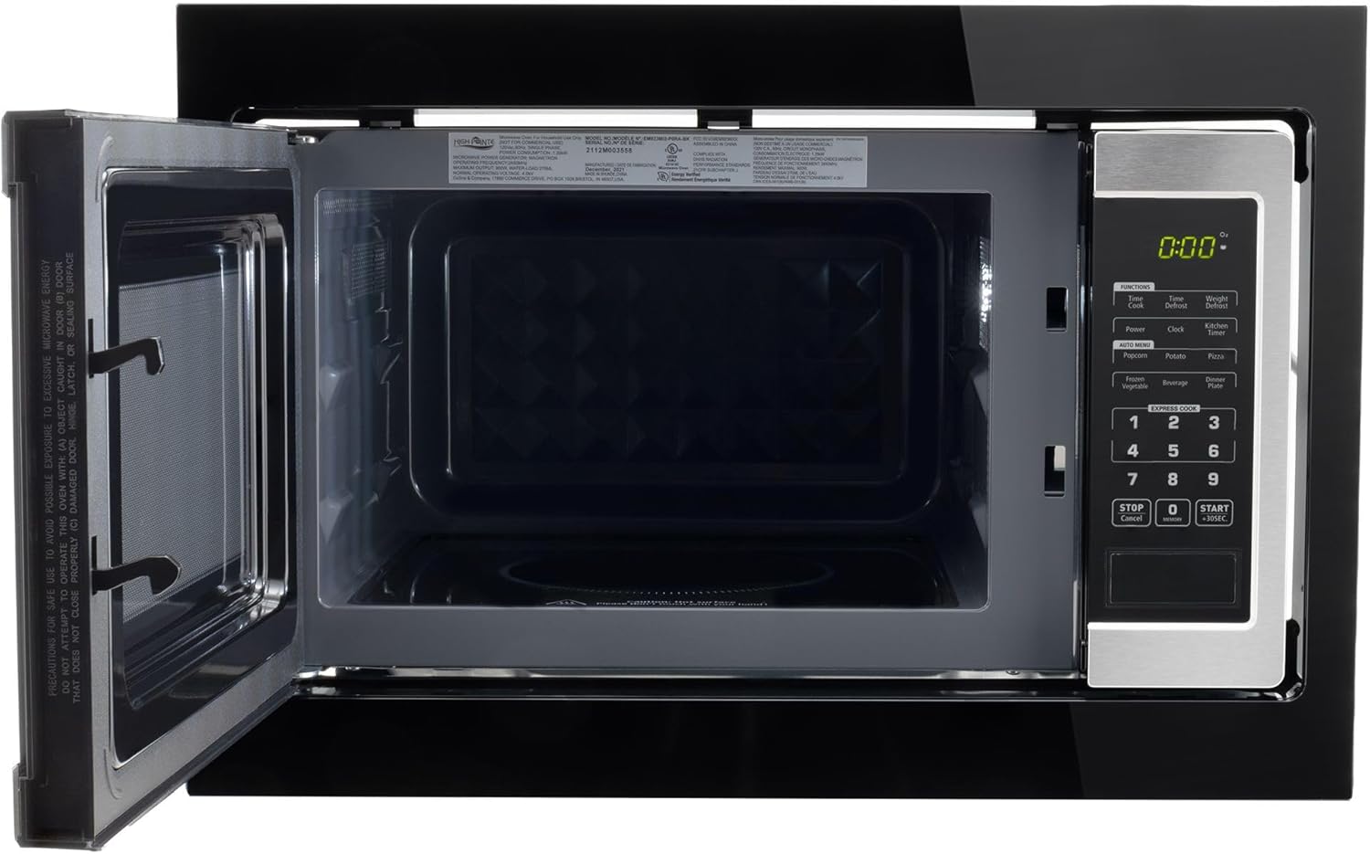 Tough Grade RV Built-In Microwave with Trim Kit | 1.0 Cu. Ft. Flatbed Design | Stainless Steel & Black | 120V | 10 Power Levels | 6 Auto Cook Options | No Turntable | Touchpad Controls | Lightweight