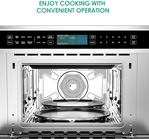 30’ Microwave Oven, 1700W 1.6 Cu.Ft Capacity Built-In Microwave Convention Oven with Air Fryer, Child Safety Lock, Drop Down Door, Touch Control for Versatile Cooking Solutions