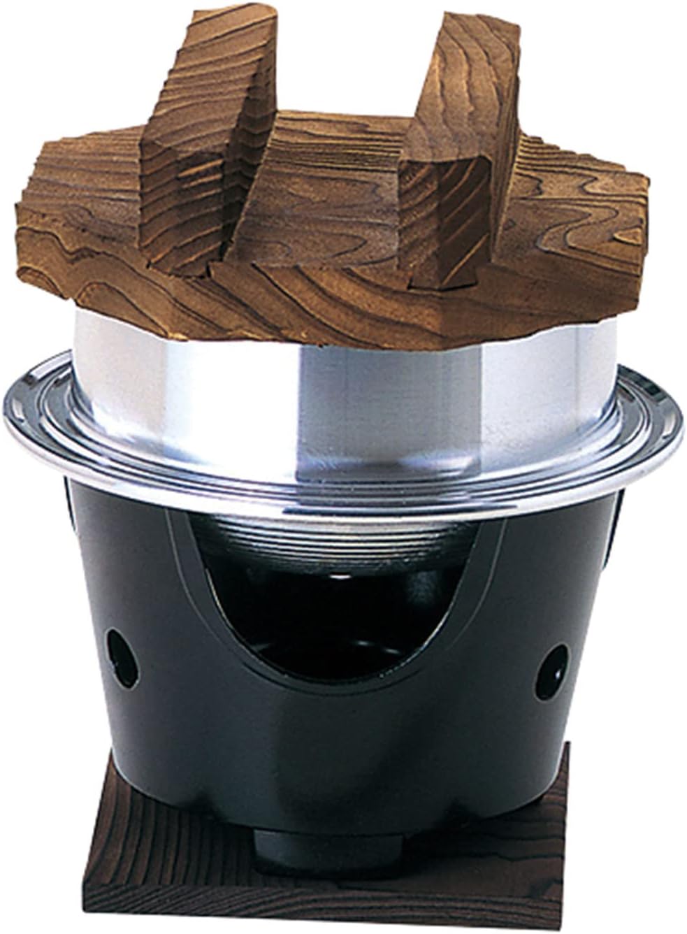 Tonami Shoten 33025 33025 Rice Pot, Shallow Type Cooktop Set, 0.7-0.8 inches, Made in Japan, Black, For Outdoor Activities, Camping, Direct Fire OK