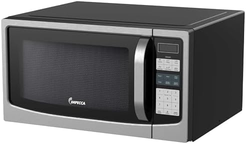 Impecca 1.6 Cu.Ft. Countertop Microwave, 1100W, Built-In Smart Sensor Cooking, 12.8-Inch Large Turntable, Stainless Steel