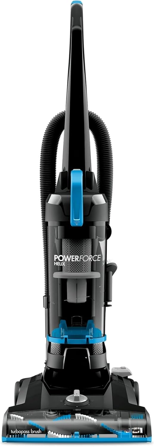 BIISSELL PowerForce Helix Bagless Upright Vacuum, Pet-Friendly, Powerful Suction for Carpet, Tile & Hardwood, Lightweight Design, Washable Filters, Scatter-Free Technology (Blue/Black)