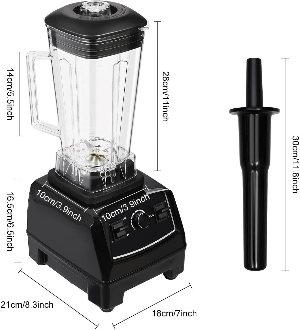 Xuthusman 3HP 2 Liter Professional Milkshake & Fresh Juice Blender - Heavy Duty Commercial Power Blender - Smoothie Mixer - 2200W - Black
