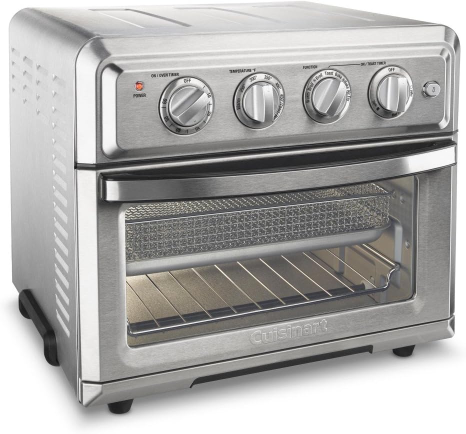 Air Fryer + Convection Toaster Oven by Cuisinart, 7-1 Oven with Bake, Grill, Broil & Warm Options, Stainless Steel, TOA-60