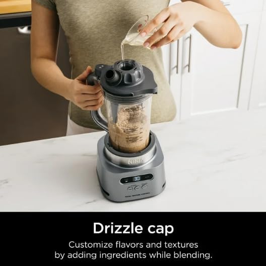 Ninja TWISTi Blender DUO (SS150), High-Speed 1500 W, Smoothie Maker & Nutrient Extractor, 3 Functions Smoothie, Frozen Drinks & Bowls, smartTORQUE, 34-oz. Pitcher & 18-oz. To-Go Cup, Cloud Silver (Renewed)
