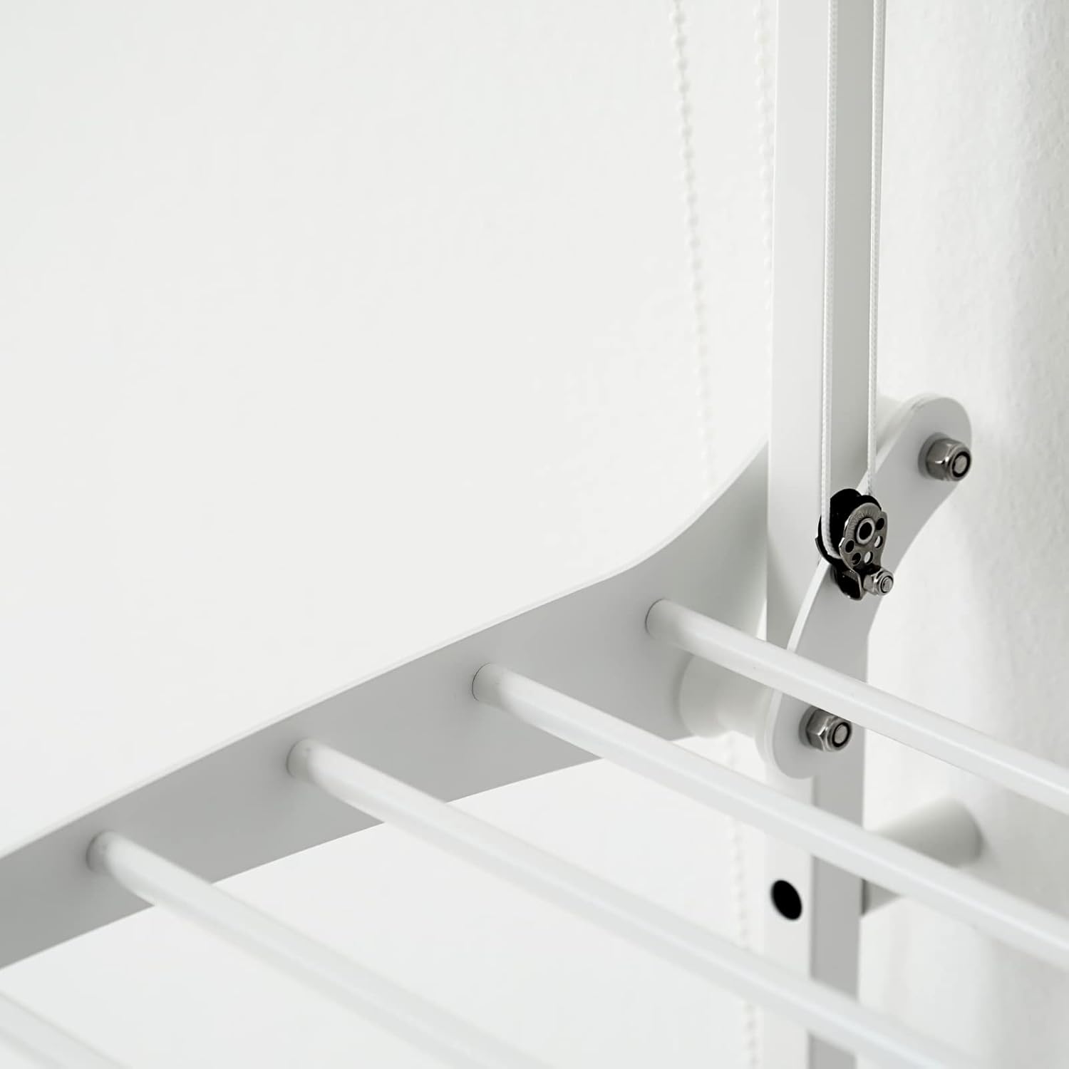 foxydry Wall Mounted Clothes Drying Rack, Pulley Clothes Airer Wall, Vertical Drop Down Laundry Drying Rack (88 cm / 34.56 in, White (Limited Edition))