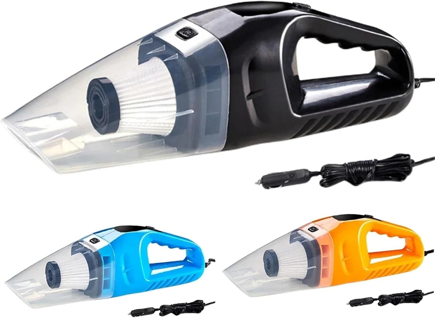 Car Vacuum Cleaner Dry Wet Dual Use Small Air Duster with 5M Cable Powerful Hoover Auto Vacuum Cleaner Compatible with Vehicle Home Cleaning(Orange)