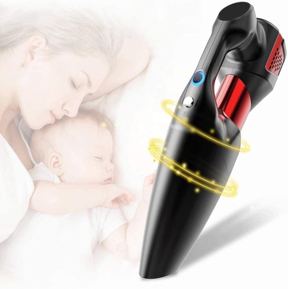 Handheld Vacuum, 120W Stronger Cyclonic Suction Lightweight Wet/Dry Vacuum Cleaner, Reduce Noise, High Power, 4500pa Suction for Home Pet Hair Car Cleaning Portable (Color : Black)