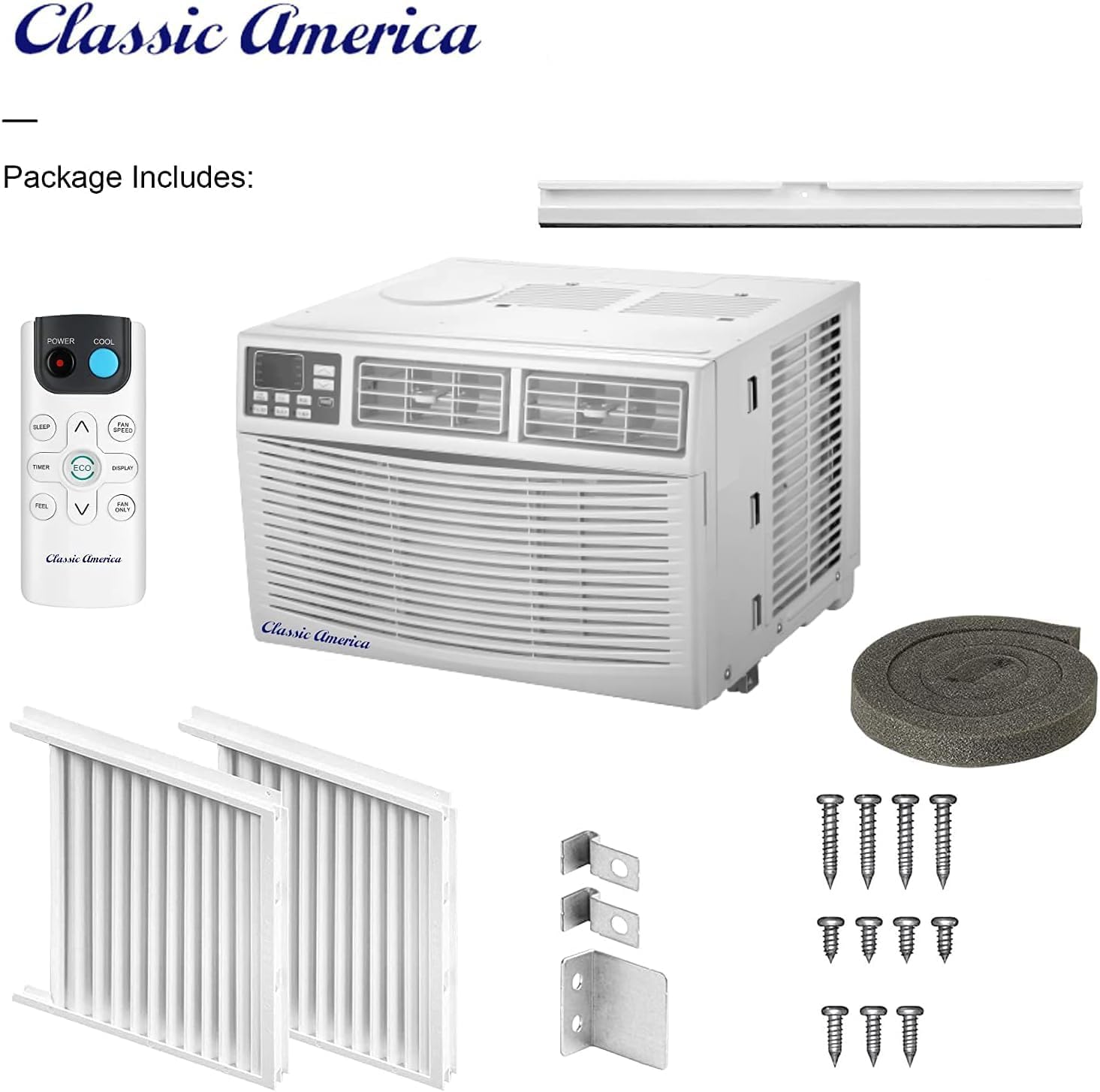 Vtronix Classic America 12000 BTU WiFi Enabled, Alexa Ready, Energy Savings - Window Mounted Air Conditioner Unit (10.9 CEER 120 VAC), White, Cool Only