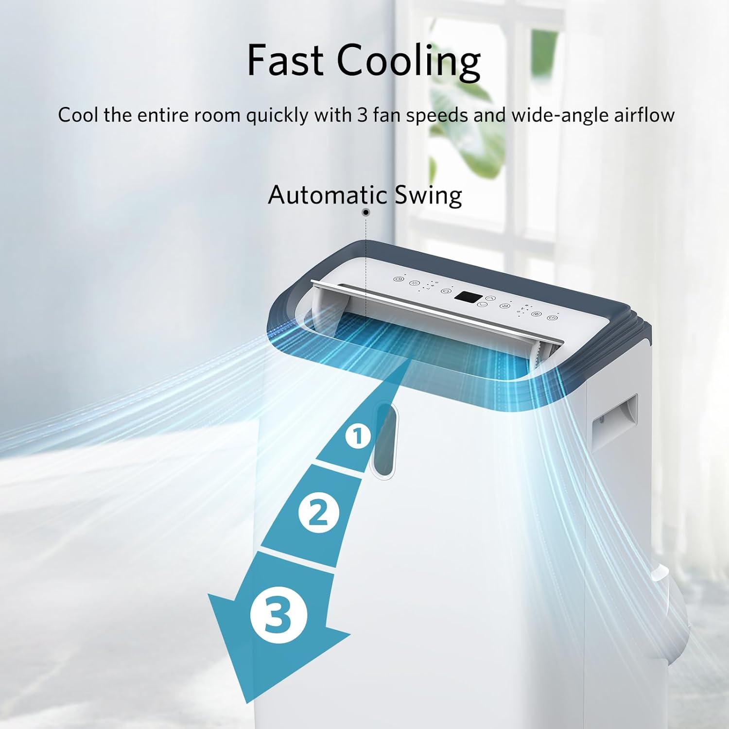 14000 BTU Portable Air Conditioners, Portable AC Unit for Room Cools up to 700 sq.ft, 3-in-1 Free Standing Cooling AC Unit with Fan & Dehumidifier, Sleep Mode,24H Timer, Automatic Louver