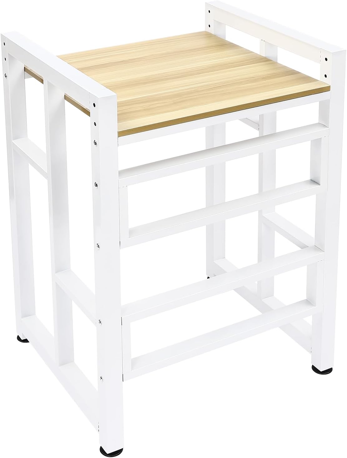 Washer Dryer Stacking Rack Stand, Heavy Duty Washer and Dryer Stand Rack, 418lbs Stackable Storage Shelf with Adjustable Height for Laundry Room, White & Light Walnut