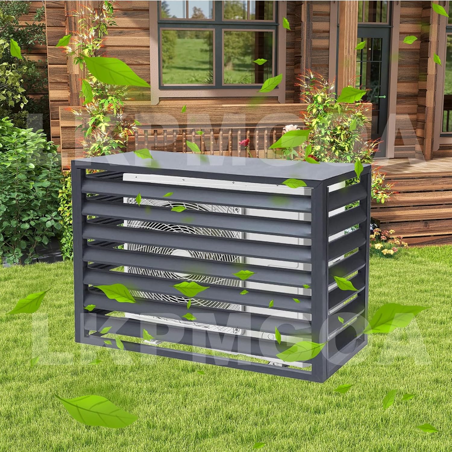 Air Conditioning Cover Aluminum, General Purpose Outdoor Air Conditioner Fence, Rainproof, Keep Away Branches and Leaves(Gray,110cm)